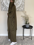 One Size 3 Piece Olive Green Jilbab