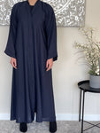 Wide Sleeve Navy Blue Open Abaya